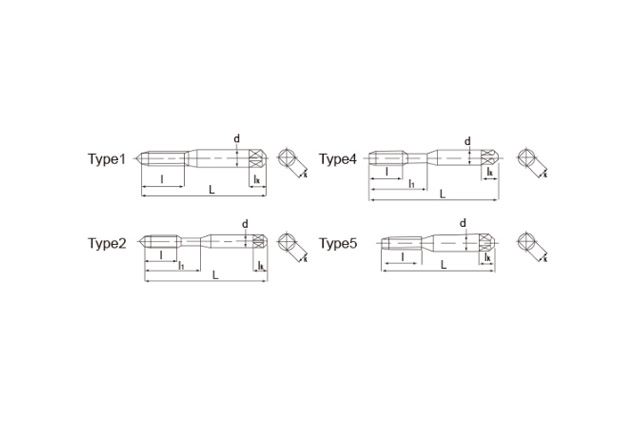 Fully-ground straight slot tap Fine thread 